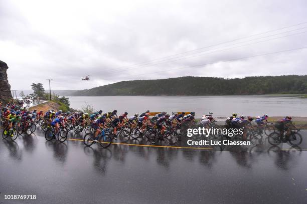 Peloton / Lake / Landscape / during the 4th Ladies Tour of Norway 2018, Stage 2 a 127,7km stage from Fredrikstad to Sarpsborg 49m / LTON / on August...