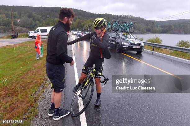 Annemiek Van Vleuten of The Netherlands and Team Mitchelton-Scott / Patrick Ryan of Australia / Mechanic / during the 4th Ladies Tour of Norway 2018,...