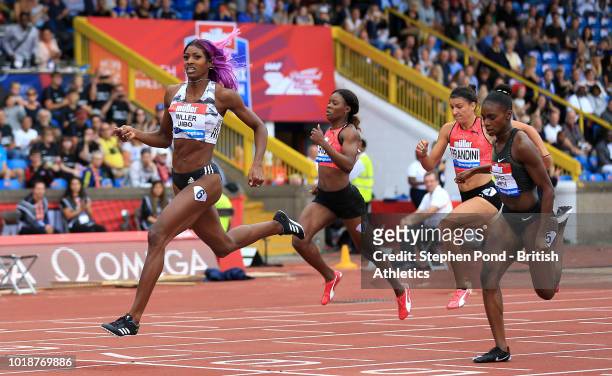 Shaunae Miller-Uibo of Bahamas wins the Women's 200m final during the Muller Grand Prix Birmingham IAAF Diamond League event at Alexander Stadium on...