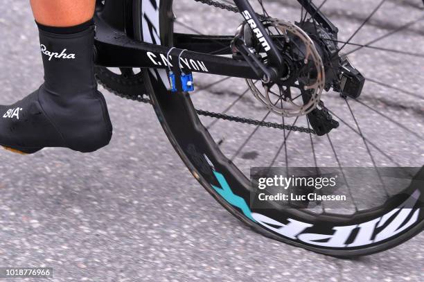 Cayon Bike / Flat tire / Crankset / Detail View / during the 4th Ladies Tour of Norway 2018, Stage 2 a 127,7km stage from Fredrikstad to Sarpsborg...