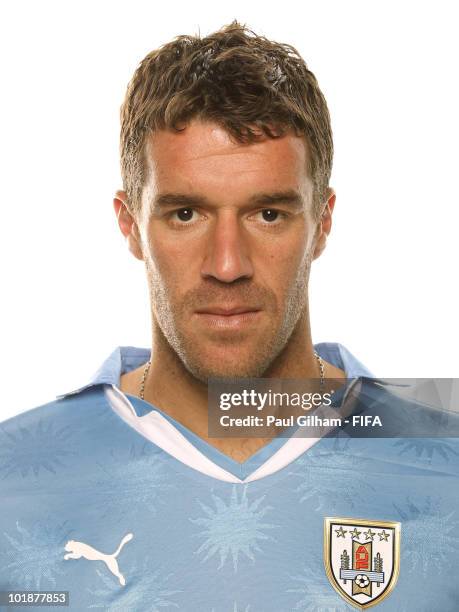 Andres Scotti of Uruguay poses during the official FIFA World Cup 2010 portrait session on June 7, 2010 in Kimberley, South Africa.