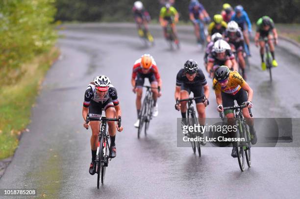 Lucinda Brand of The Netherlands and Team Sunweb / Marianne Vos of The Netherlands and Team WaowDeals Pro Cycling Yellow Leader Jersey / during the...