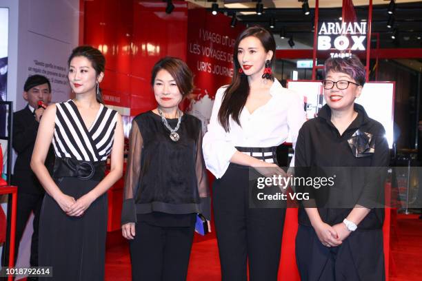 Actress/model Lin Chi-ling promotes Armani Box pop-up store on August 14, 2018 in Taipei, Taiwan of China.