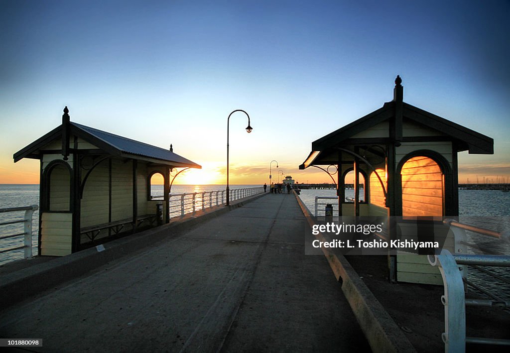 A Long Pier at Sunset