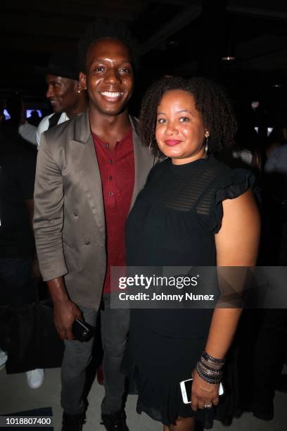 Carlos Greer and Dr. Angelique Anderson attend the Janet "Made For Now" Video Release Celebration With Daddy Yankee at The Samsung Experience on...