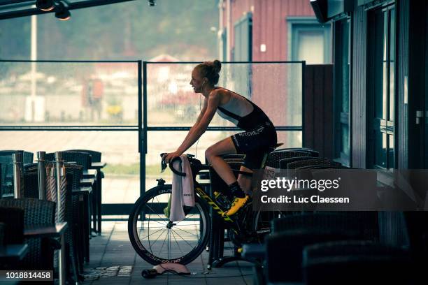 Arrival / Lucy Kennedy of Australia and Team Mitchelton-Scott / Cooling Down / Rollers / Injury / during the 4th Ladies Tour of Norway 2018, Stage 2...