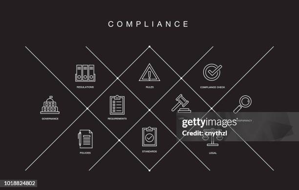 compliance-linie-icons - client relationship stock-grafiken, -clipart, -cartoons und -symbole