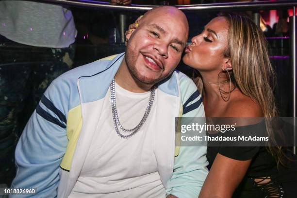 Fat Joe and wife Lorena Cartagena at E11EVEN on August 18, 2018 in Miami, Florida.