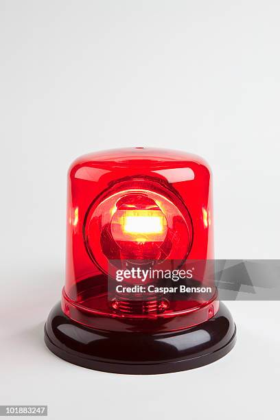 a red emergency light - warning sign white background stock pictures, royalty-free photos & images