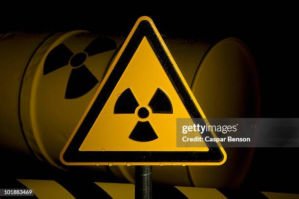 a radioactive warning sign - radiation symbol stock pictures, royalty-free photos & images