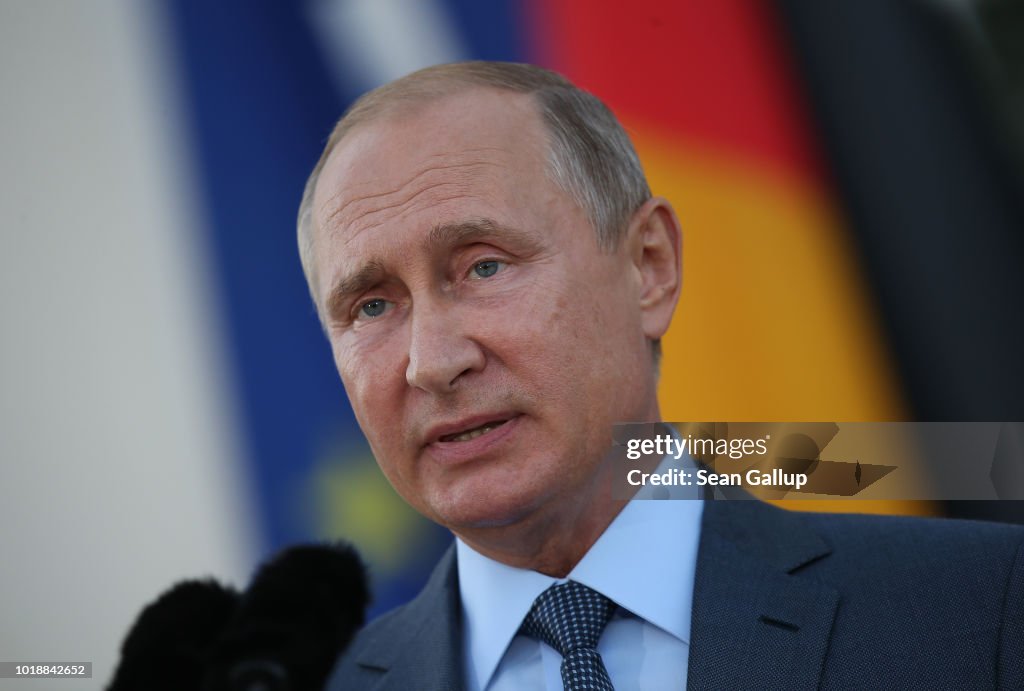 Merkel And Putin Meet At Schloss Meseberg
