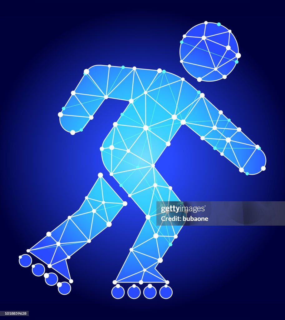 Roller Blading Blue Triangle Node Vector Pattern High-Res Vector ...
