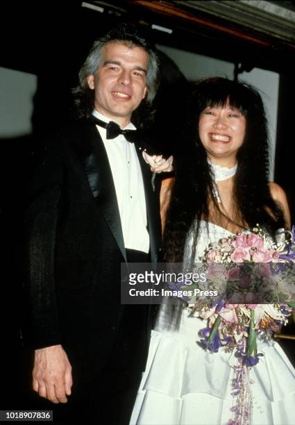 May Pang Wedding marrying record producer Tony Visconti circa 1989 in New York.