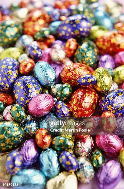 selection of easter eggs, full frame - easter background stock pictures, royalty-free photos & images