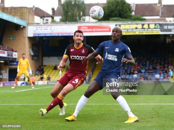 Theo Robinson of Southend United during Sky Bet League One match between Southend United and Bradford City at Roots Hall Ground, Southend, England on...