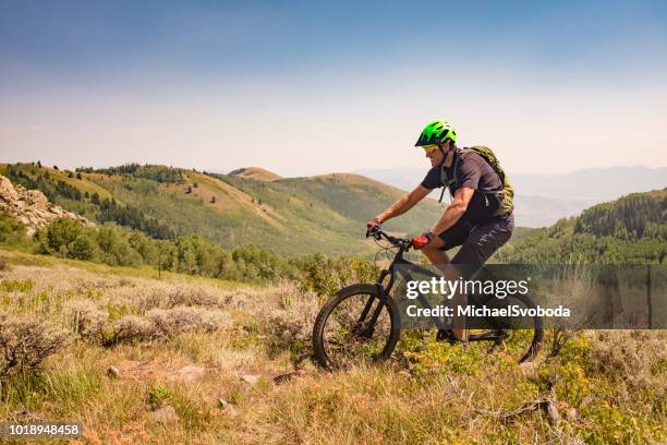 mountain bike ride - park city utah stock pictures, royalty-free photos & images