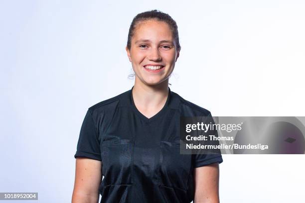 Levke Scholz poses during a portrait session at the Annual Women's Referee Course on August 18, 2018 in Unna, Germany.