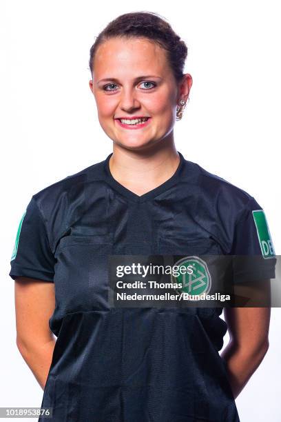 Sina Kuehn poses during a portrait session at the Annual Women's Referee Course on August 18, 2018 in Unna, Germany.