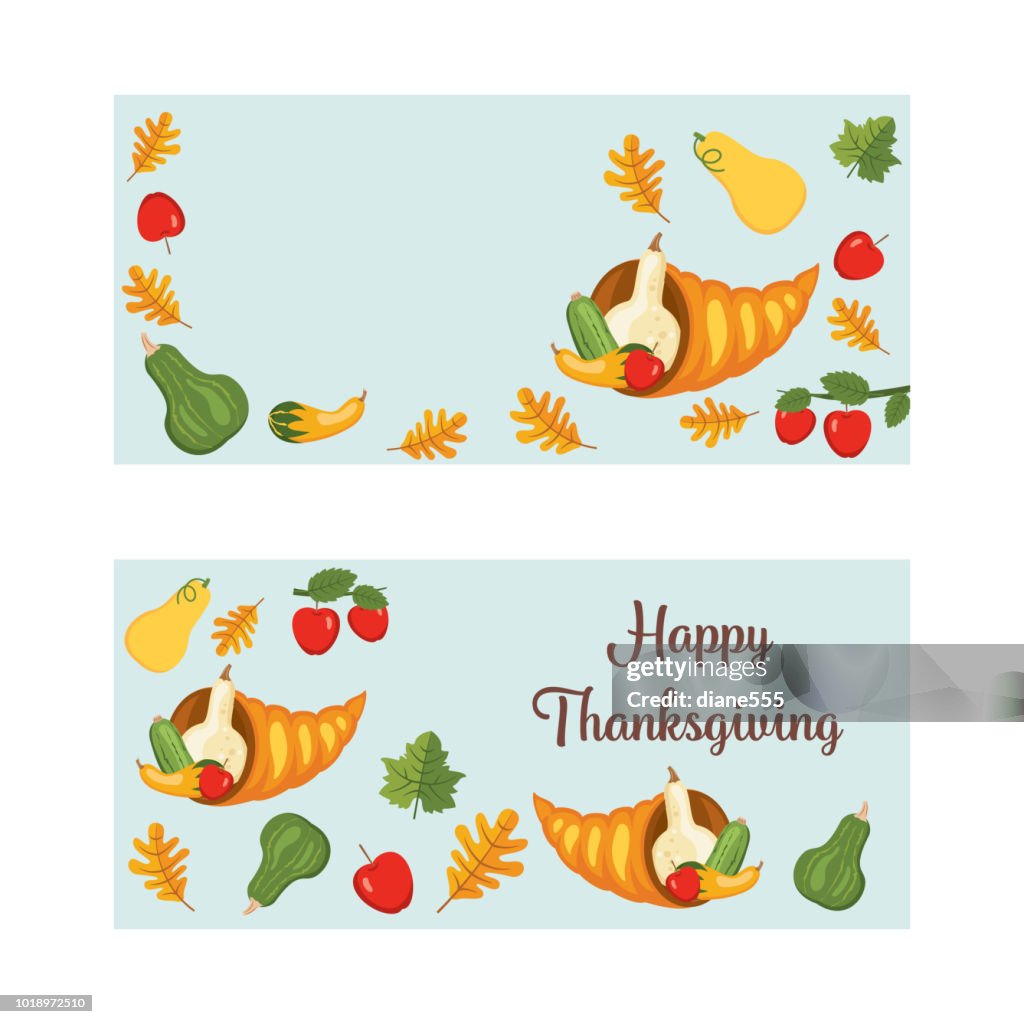Flat Design Cute Autumn Banner Background