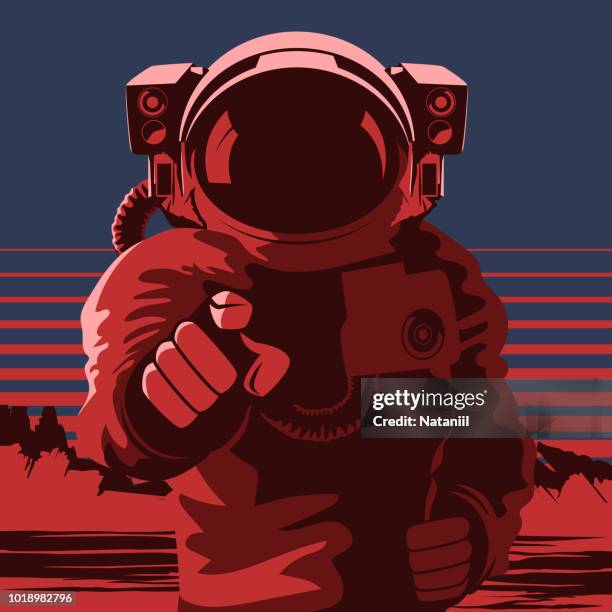 space-poster - astronaut vector stock-grafiken, -clipart, -cartoons und -symbole