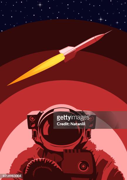 ilustrações de stock, clip art, desenhos animados e ícones de space poster - astronaut
