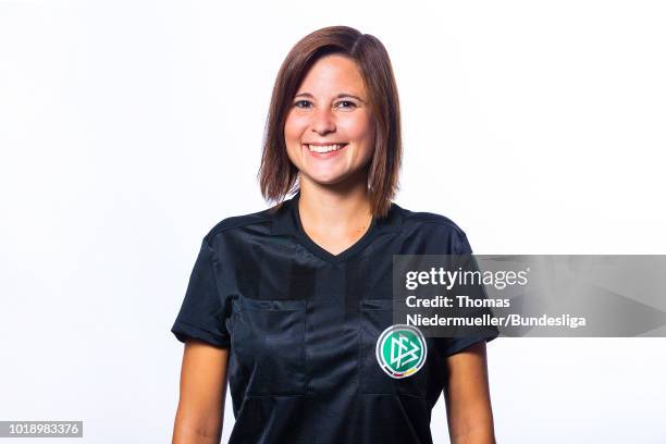 Daniela Goettlinger poses during a portrait session at the Annual Women's Referee Course on August 18, 2018 in Unna, Germany.