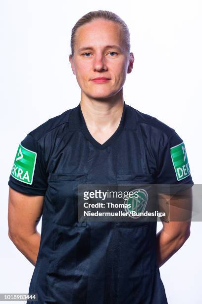 Katia Kobelt poses during a portrait session at the Annual Women's Referee Course on August 18, 2018 in Unna, Germany.