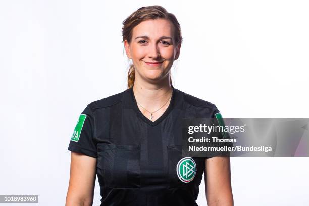 Francine Poschmann poses during a portrait session at the Annual Women's Referee Course on August 18, 2018 in Unna, Germany.