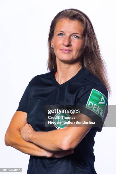 Annett Unterbeck poses during a portrait session at the Annual Women's Referee Course on August 18, 2018 in Unna, Germany.