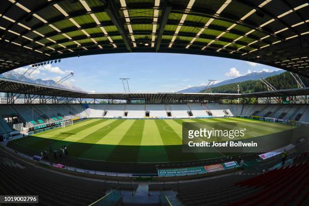 Stadium overview during the tipico Bundesliga match between FC Wacker Innsbruck v SKN St. Poelten at Tivoli Stadion Tirol on August 18, 2018 in...
