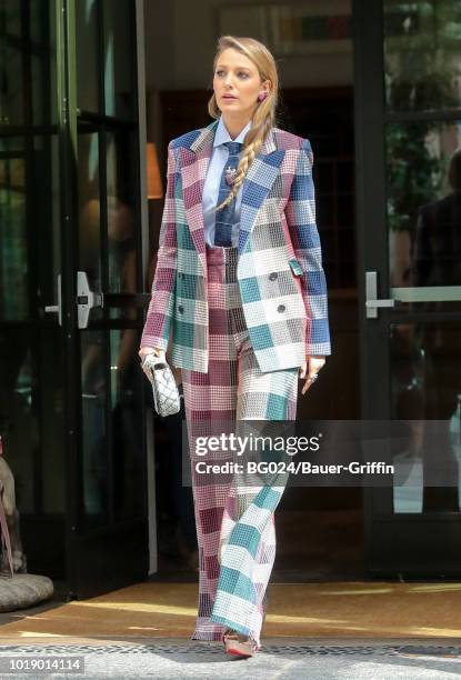 Blake Lively is seen on August 18, 2018 in New York City.