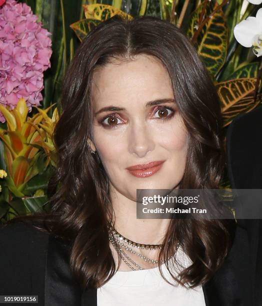 Winona Ryder attends the photo call for Regatta's "Destination Wedding" held at Four Seasons Hotel Los Angeles at Beverly Hills on August 18, 2018 in...