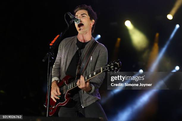 Frontman Kelly Jones of Stereophonics performs live on stage during day two of RiZE Festival at Hylands Park on August 18, 2018 in Chelmsford,...