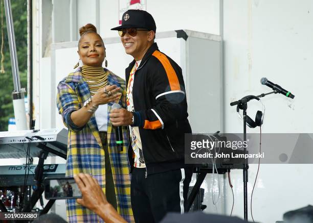Janet Jackson and Daddy Yankee celebrate "Made For Now" at the 44th annual Harlem Week on August 18, 2018 in New York City.
