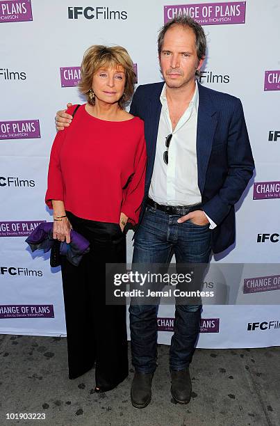 Writer\director Daniele Thompson and writer\actor Christopher Thompson pose for a photo at the premiere of "Change Of Plans" at the IFC Center on...