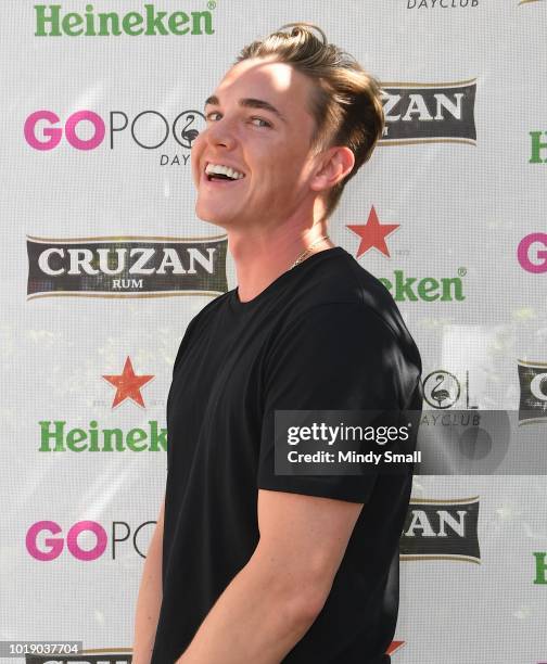 Recording artist Jesse McCartney arrives at The Flamingo Go Pool on August 18, 2018 in Las Vegas, Nevada.