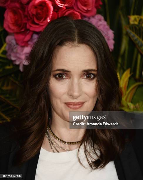 Actress Winona Ryder attends a photo call for Regatta's "Destination Wedding" at the Four Seasons Hotel Los Angeles at Beverly Hills on August 18,...