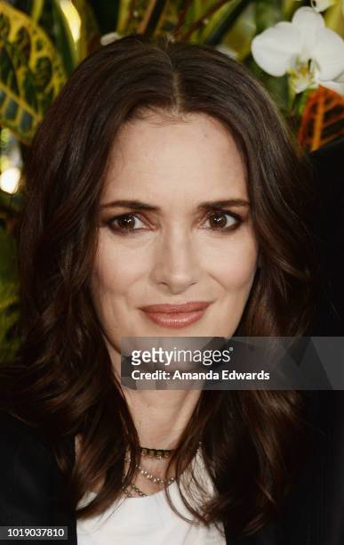 Actress Winona Ryder attends a photo call for Regatta's "Destination Wedding" at the Four Seasons Hotel Los Angeles at Beverly Hills on August 18,...