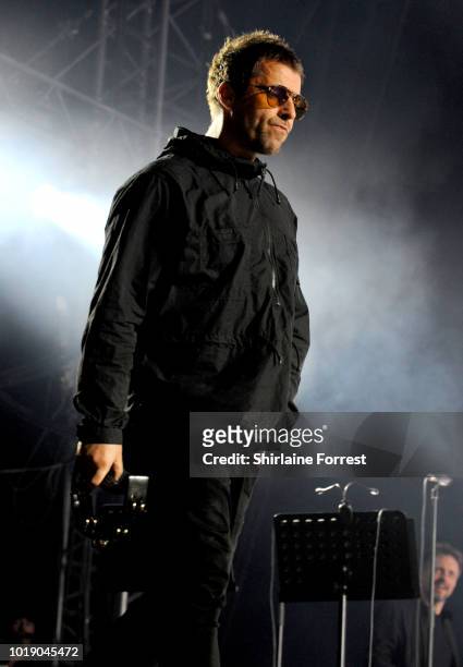 Liam Gallagher performs at Emirates Old Trafford on August 18, 2018 in Manchester, England.