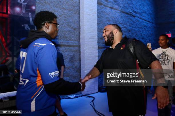 Of Knicks Gaming and 24k Dropoff of Heat Check Gaming talk after the game against Cavs Legion Gaming Club during the Semifinals of the NBA 2K League...