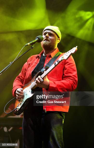 Tom Walker performs on the second stage at RiZE Festival on August 18, 2018 in Chelmsford, United Kingdom.