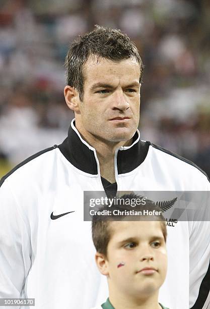 Ryan Nelsen of New Zealand during the National Anthem before the International Friendly match between Slovenia and New Zealand at the Stadion Ljudski...