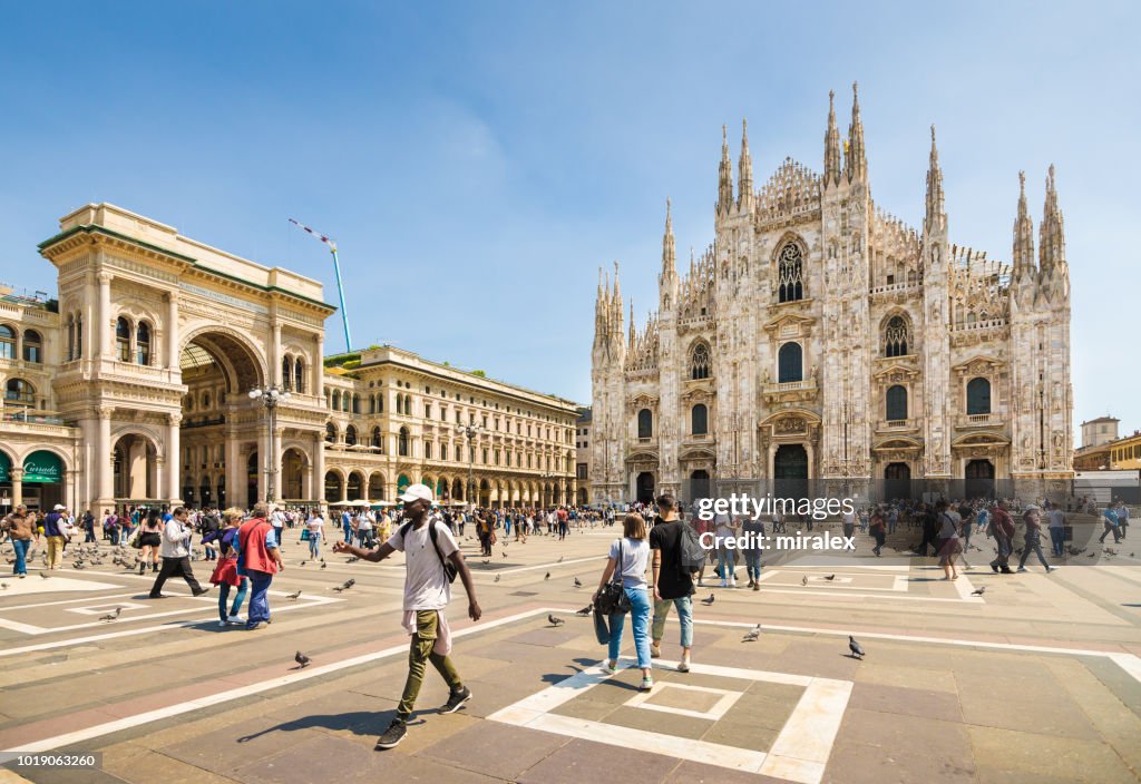 Piazza del Duomo with Cathedral of Milan, Italy