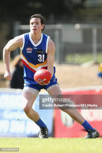 James Blanck of Eastern Ranges runs during the TAC Cup round 15 match between Eastern Ranges and Calder Cannons at Avalon Airport Oval on August 19,...