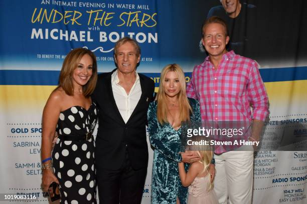 Rosanno Scotto, Michael Bolton, Tracy Anderson and Chris Wragge attend "An Intimate Evening Under The Stars With Michael Bolton" on August 18, 2018...