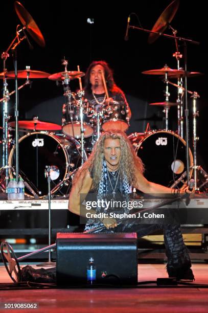 Mitch Malloy and Audie Desbrow of the band Great White performs during the Kentucky State Fair at Kentucky Exposition Center on August 18, 2018 in...