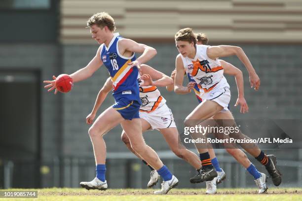 Billy Mccormack of Eastern Ranges runs during the TAC Cup round 15 match between Eastern Ranges and Calder Cannons at Avalon Airport Oval on August...