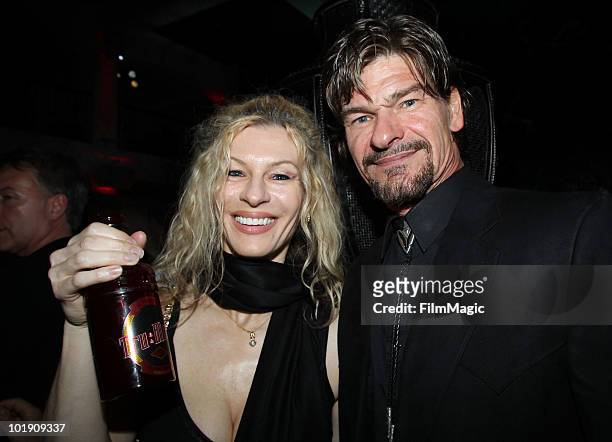 Actor Don Swayze and guest arrive at HBO's "True Blood" Season 3 premiere after party held at Boulevard3 on June 8, 2010 in Hollywood, California.