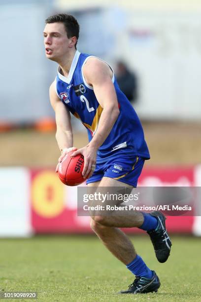 Adrian Kalcovski of Eastern Ranges runs during the TAC Cup round 15 match between Eastern Ranges and Calder Cannons at Avalon Airport Oval on August...