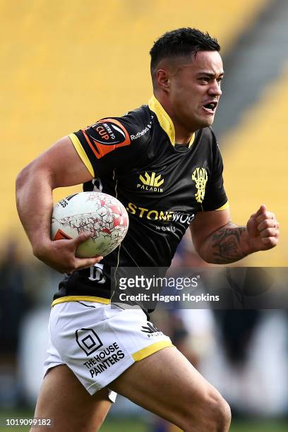 Kemera Hauiti-Parapara of Wellington in action during the round one Mitre 10 Cup match between Wellington and Otago at Westpac Stadium on August 19,...